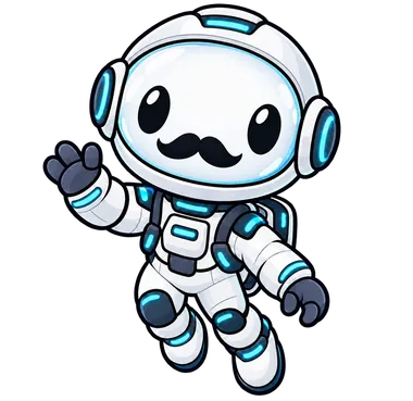 Pequeno astronauta da CR Software acenando, com traje branco